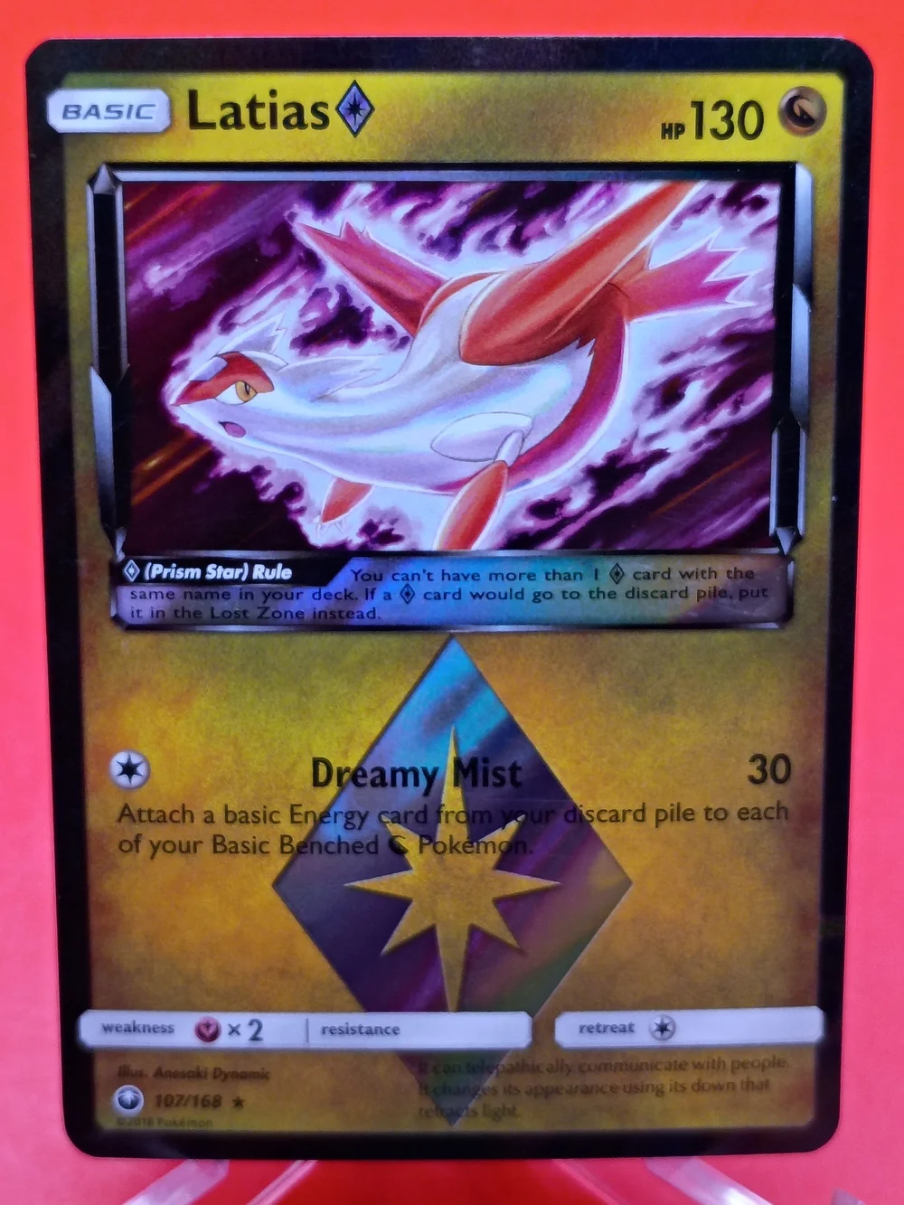 Latias 107/168 Prism Star Celestial Storm Near Mint Pokémon TCG